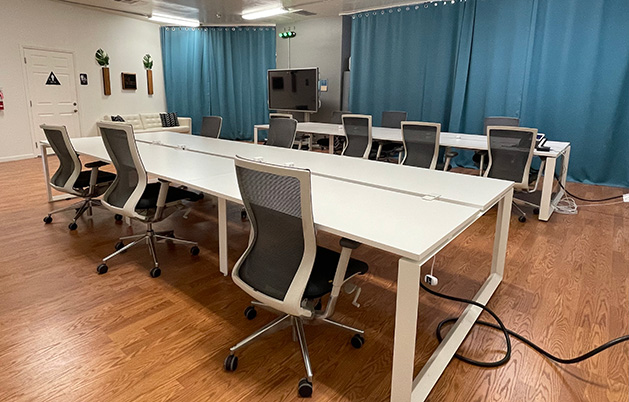 2 Long conference room tables with chairs